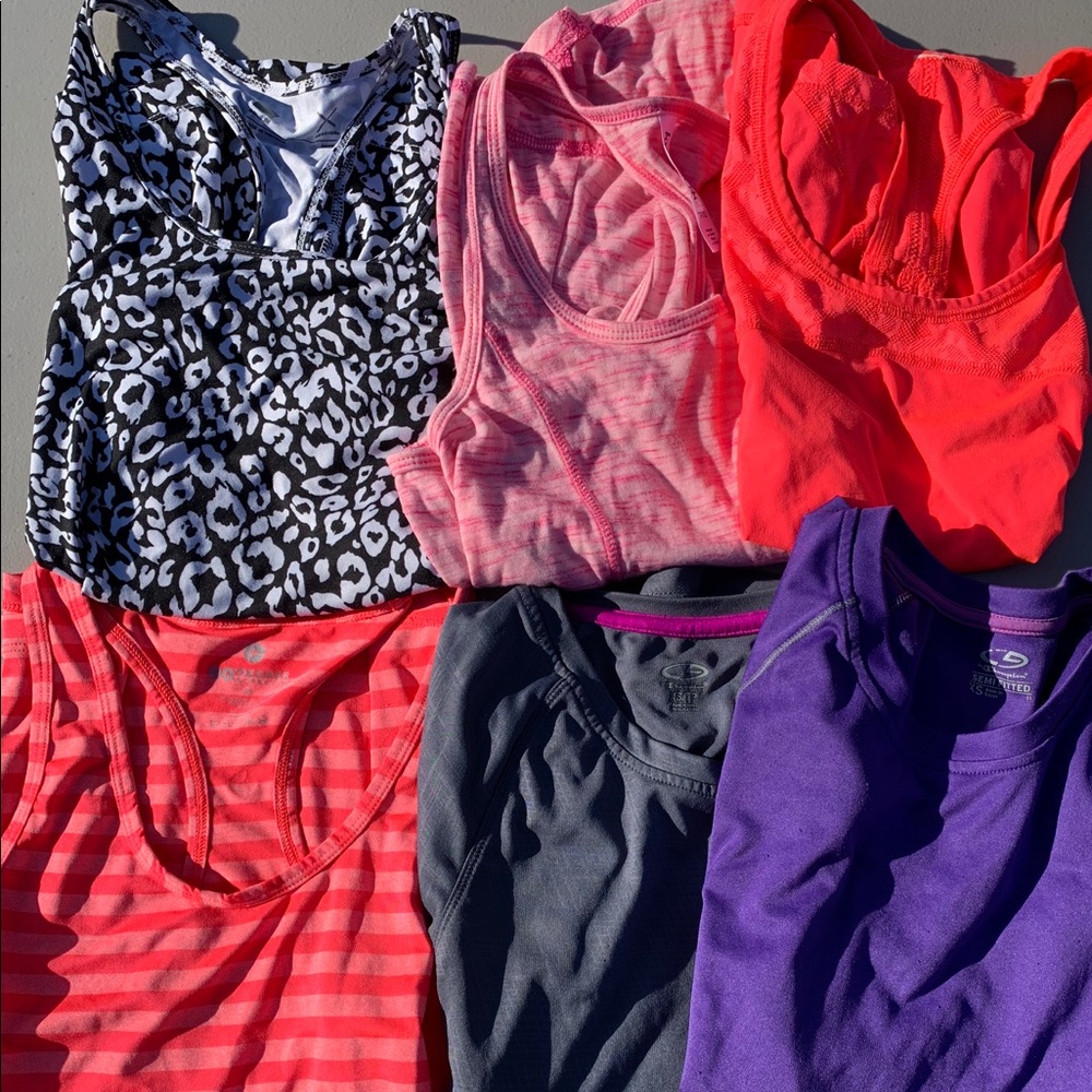 6 Brand Name Workout Top Bundle Sz XS